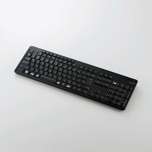 ●インターフェイス…Bluetooth 5.1 Class2●テンキー…有●対応OS…Windows　11、Windows　10、Windows　8.1、　macOS　Big　sur　(11)、　Android11、iOS14、iPad　OS14、Chrome　OS※各OSの最新バージョンへのアップデートや、サービスパックのインストールが必要になる場合があります。●電波到達距離…磁性体(鉄の机など)の上で使用する場合：約3m非磁性体(木の机など)の上で使用する場合:約10m※メーカー環境でのテスト値であり保証値ではありません。●電源…単4形アルカリ乾電池(付属)、単4形マンガン乾電池(別売)、単4形ニッケル水素2次電池(別売)のいずれか2本●サイズ…442.8(W)×139.8(D)×26.8(H)mm(スタンド含まず)442.8(W)×139.8(D)×35.3(H)mm(スタンド時)●重量…約440g(電池含まず)●電波周波数…2.4GHz帯●付属品…単4形アルカリ乾電池×2●キー配列…109キー+9キー(日本語配列)●接続方式…Bluetooth(R)無線方式●対応機種…Bluetooth(R)HOGPプロファイルに対応したWindows　OS、macOS、Chrome　OS、iOS、iPadOS、Android　OS搭載機●接続可能台数…3台●カラー…ブラック●通信方式…GFSK方式●キータイプ…メンブレン●キーピッチ…19mm●キーストローク…2mm●ホットキー数…15キー●想定電池使用期間…アルカリ乾電池使用時の目安　1.5年※1日8時間のパソコン操作を想定●対応プロファイル…HOGP(HID Over GATT Profile)●音が気になる場所や時間帯での使用に最適なBluetooth(R)静音フルキーボードです。数字入力に便利なテンキー付きのフルキーボードで、エクセルなどの作業を効率化します。●独自のファームウェアを搭載することにより、Windows、macOS、Chrome　OS、iOS/iPadOS、Androidの5つのOSを自動で識別して、最適化した入力モードに切り替えます。●5つのOSそれぞれで使用できる合計15キーと豊富なホットキーを搭載しています。メディアプレーヤーの起動、音量や明るさの調整などの操作が可能です。●Bluetooth(R)HOGPに対応したパソコンなどのデバイスで、USBポートをふさがずに接続できます。レシーバーが不要なため、USBポートが少ない薄型パソコンやタブレットにもおすすめです。●各キートップに装着したシリコンラバーによって従来品と比べて打鍵音を9割以上低減。公共施設や会議室、夜中や朝方など音が気になる場所や時間帯での使用に最適です。※本製品(約15dB)と従来モデルTK-FCM062BK(約45dB)の打鍵音の音圧レベルから算出した音エネルギーの大きさを比較した結果です。音エネルギーとは、測定した音圧レベル(ベル値)と基準値(人間が聞き取れる最小の音の大きさ)から算出した値です。EA764AB-265楽天 HD店　