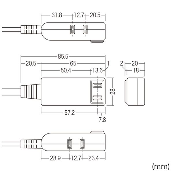 【メーカー在庫あり】 エスコ ESCO 125V/15Ax0.5m モバイルタップ (3口/2P) EA815GM-415 HD店