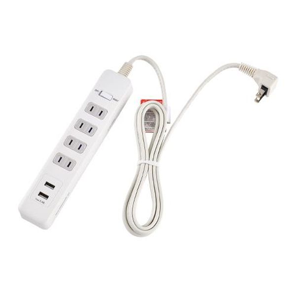 【メーカー在庫あり】 エスコ ESCO AC100V/14Ax2mタップ (4口/USBポート/雷ガード) EA815GN-49A HD店