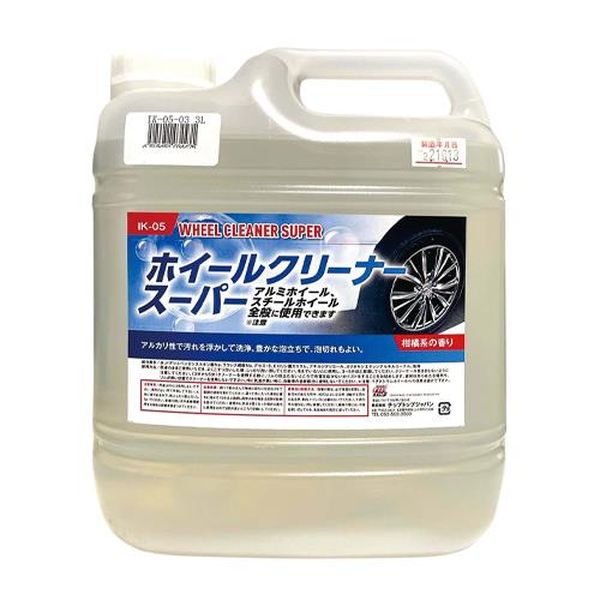●内容量…3L●サイズ(W×D×H)mm…180×110×220●重量(g)…3100●材質…水、界面活性剤等●中性●アルカリ性で頑固なホイール汚れをしっかり浮かせることで、確実に汚れを落とします●アルミホイール、スチールホイール全般に使用出来ます（注意：マグネシウムホイールへの使用は避けてください）●豊かな泡立ちで泡切れもよく、柑橘系の爽やかな香り成分が含まれています●希釈せず、原液のままご使用ください●ドイツ生まれのホイールクリーナーです。輸入車の真っ黒なホイール汚れもしっかり落とします。EA922AB-216楽天 HD店　