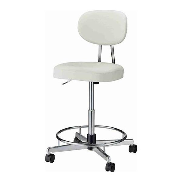 【メーカー在庫あり】 エスコ ESCO 導電チェアー (足掛付/ホワイト) EA956XA-174 HD店