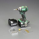 【メーカー在庫あり】 エスコ ESCO DC14.4V インパクトドライバーセット(充電式) EA813DB-225D HD店