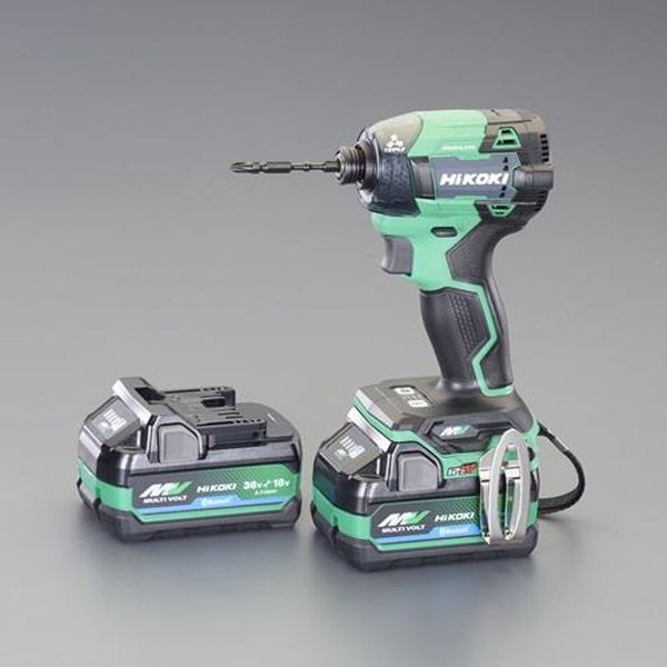 ●仕様…ESCOセット●〈セット内容〉…・DC36V　充電式インパクトドライバー・5本組　(+)#2　衝撃吸収ビット・1/4”×150mm　ビットホルダー●・バッテリー：リチウムイオン(36V/2.5Ah)・最大トルク：200N・m・締付能力：小ねじ：4〜8mm、普通ボルト/M5〜M16、高力ボルト/M5〜M14、テクスねじ/φ3.5〜φ6、コーススレッド/22〜125mm　※Bluetooth搭載・充電時間：実用充電/約19分・フル充電/約25分・充電器：AC100V・全長×高さ：118mm×243mm（EA813HF-21A装着時）・ヘッド長：111mm・センターハイト：29mm・重量：1.6kg(バッテリー装着時)・IP規格：IP56(防じん/防水)・先端形状：二面幅6.35mmビット挿入形状・LEDライト：白色LED（9灯）・モーター：直流ブラシレスモーター・カラー：アグレッシブグリーン・付属品：バッテリー×2、急速充電器（冷却機能付）、収納ケース、電池カバー×2、力こぶビット85mm（スレンダータイプ）・”トリプルハンマ”と電子制御により、”使い易さ”とハイパワーを両立・低速時、弱打撃での微調整が可能で作業性が向上・HiKOKIアプリを使用して5つの設定を5段階で調整できます。(スイッチの遊び、最低回転数、最高回転数、ソフトスタート、低速域の幅)●・六角対辺：1/4”・全長：150mm・届かない箇所や奥まった箇所のねじ回しや穴あけ作業に最適・鉄製ホルダーと耐衝撃キャップで強度アップ・サイズによってカラーが異なります。・ボックスビット、ホールソーは使用できません。●・サイズ：(＋)#2×65（1本）、(＋)#2×85（2本）(＋)#2×110（2本）・六角シャンク：6.35mm（1/4”）・溝長：13mm・材質：クロム・モリブデン・バナジウム鋼（ビット）アセチ（樹脂）・マグネット付・欠けに強い衝撃吸収ビット・特殊熱処理加工による脅威の耐久性●インパクトドライバーに先端工具をセットしたESCOオリジナルセットEA813DC-250楽天 HD店