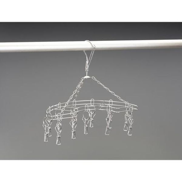 ●サイズ(W×D×H)mm…350×170×320●取付ハンガー数…12ピンチ●材質…ステンレス鋼●重量(g)…267●ステンレスで丈夫で長持ち。●カーテンレールや壁際にも干せる。EA928CY-22楽天 HD店