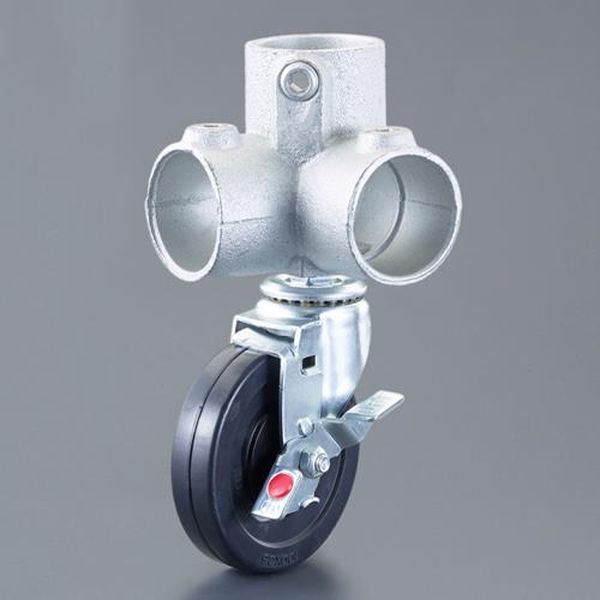 【メーカー在庫あり】 エスコ ESCO パイプジョイント(φ100ブレーキキャスター/ゴム/コーナー型) EA948T..