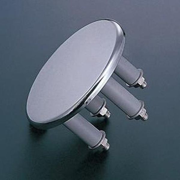 ●…取付プレート：1枚長ねじボルト：4本座金：4個ナット：4個パイプ：4個●取付プレート…φ94×t6mm●長ねじボルト…M6×55mm●座金（外径×内径×厚み）…13.0×6.5×1.0mm●パイプ…φ13×40mm●材質…取付プレート：...