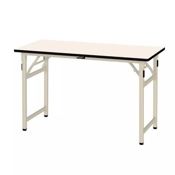 ●※注意※…【お客様組立品】●サイズ…1200(W)×600(D)×740(H)mm●収納時サイズ…1200(W)×600(W)×125(H)mm●重量…15.9kg●材質…脚部:スチール　天板:ポリエステル●耐荷重…200kg●天板厚…20mm●色…アイボリー●グリーンマーク適合品●工具なしで折りたためます。●足かけが無いので車イスでのご利用も問題ありません。EA956TE-12A楽天 HD店