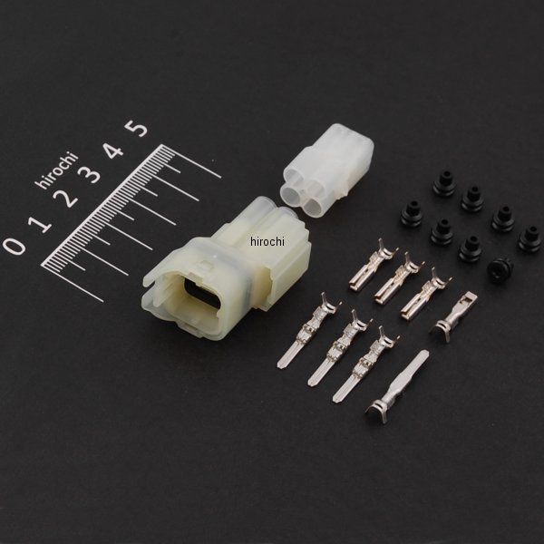 キジマ カプラーハウジング 防水タイプ HM090 4極 オス・メス端子 1セット 304-7132 HD店