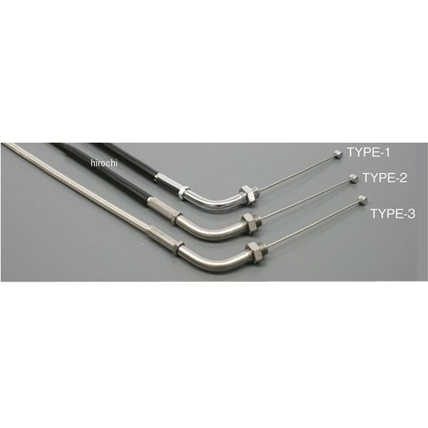 アクティブ ACTIVE アジャスタブルスロットルワイヤー タイプ1 汎用 1050mm メッキ/黒 1060025 HD店