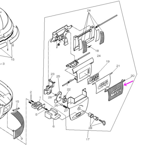 【メーカー在庫あり】 ジビ GIVI モノキーケース用 リフレクター(中央裏紙) Z626 95248 HD店