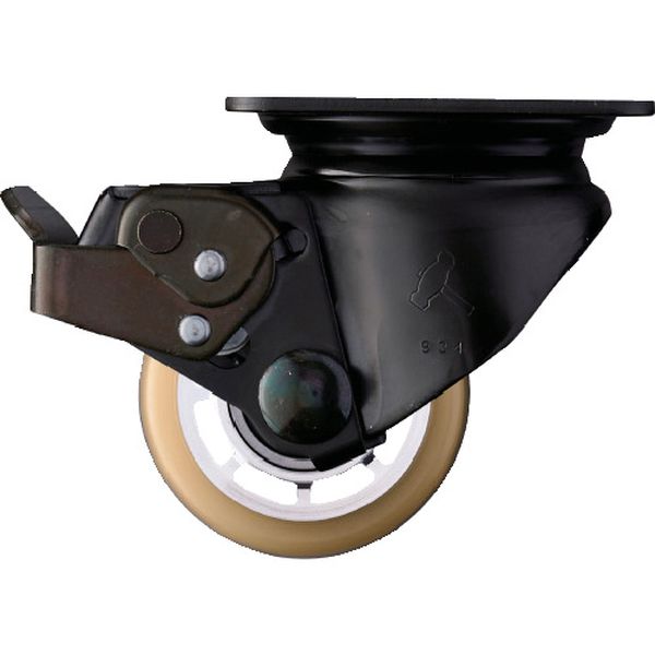 【メーカー在庫あり】 545SBAU65 低床重荷重用旋回式ウレタン車輪(アルミホイール・ボールベアリング)65mm ストッパー付 545S-BAU65-BAR01 HD店(4)