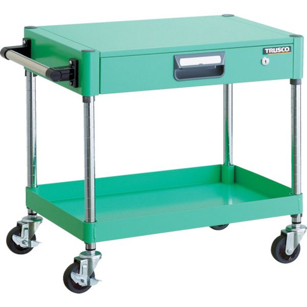 【メーカー在庫あり】 PEW661ZYG トラスコ中山(株) TRUSCO フェニックスワゴン 600X400 薄型1段引出付 YG色 PEW-661Z-YG HD店