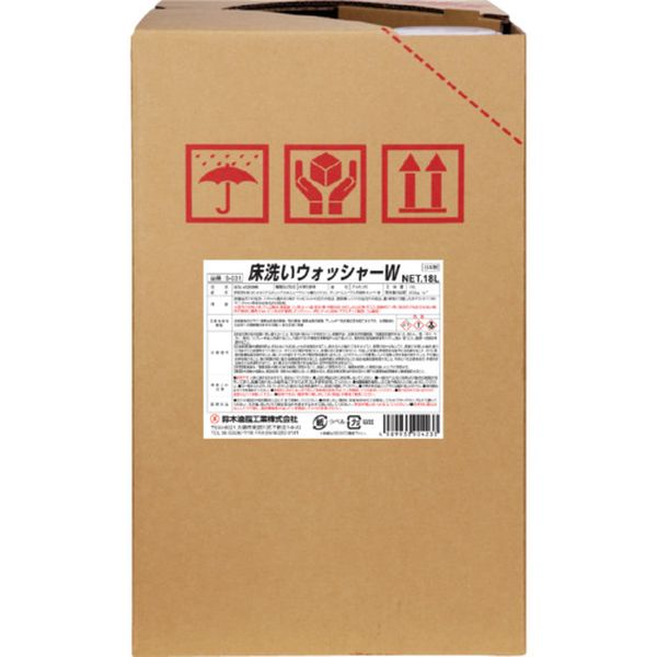 ・油で汚れた床に適量をかけ、デッキブラシなどでこすり、水洗い＆タオル・ウエスなどで拭き取ってください。・洗い流せない屋内の床に適しています。・工場関係、自動車整備工場などの床の油汚れの洗浄。・容量(L)：18・希釈倍率：原液〜水で100倍希釈・タイプ：床用脱脂洗浄剤・色：青色・(使用濃度)原液〜5倍・主成分:陰イオン界面活性剤・生産国 日本・JANコード 4989933904233・質量 19.060kg・コード：493-3800 ・品目：S031S-031楽天 HD店　