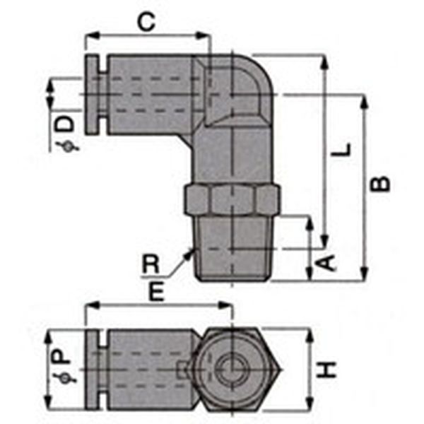 【メーカー在庫あり】 PL1001 (株)日本ピスコ ピスコ チューブフィッティング エルボ PL10-01 HD店 2