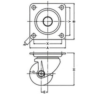 【メーカー在庫あり】 ハンマーキャスター(株) ハンマー 低床式 重荷重用 自在 ナイロン車B入り75mm 540H-NRB75-BAR01 HD