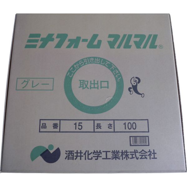 【メーカー在庫あり】 MM15G 弾性シーラントバックアップ材 ミナフォームマルマル ＃15 15mmφ×100m グレー MM-15G HD店
