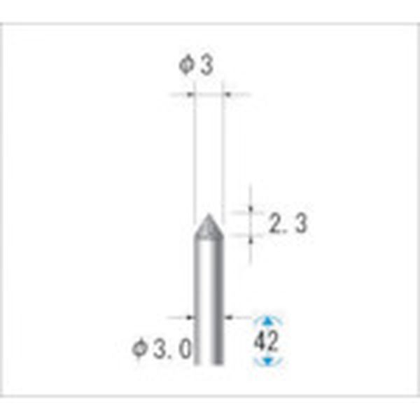 ・精密研削から外径研削粗加工まで高い研削性と耐久性を発揮します。・粒度(#):130・最高使用回転数(rpm):105000・刃径(mm):3・刃長(mm):2.3・軸径(mm):3・全長(mm):42・形状:テーパー・砥粒:ダイヤモンド・先端角(°):60・生産国 日本・JANコード ・質量 8g12414 HD