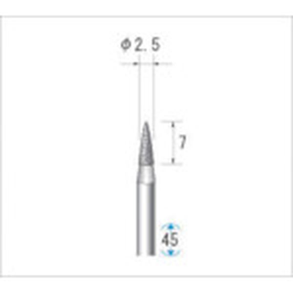 【メーカー在庫あり】 (株)ナカニシ ナカニシ 電着CBNバー 砲弾型 φ2.5×7×軸φ3 ＃100 12464 HD店