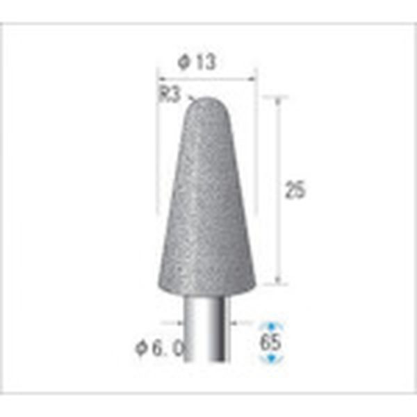 【メーカー在庫あり】 (株)ナカニシ ナカニシ 電着CBNバー テーパー先丸型 φ13×25×軸φ6 ＃120 13302 HD店