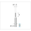 【メーカー在庫あり】 (株)ナカニシ ナカニシ チタンコート超硬カッター 円筒型 ダブルカット φ1.5×6×軸φ3 21211 HD店