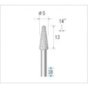 【メーカー在庫あり】 チタンコート超硬カッター テーパー先丸型 ダブルカット φ5×12.7×軸φ3 14° 21253 HD店