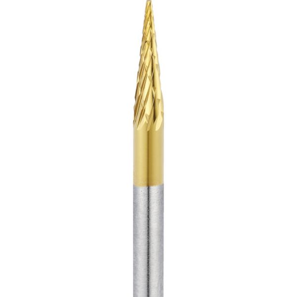 【メーカー在庫あり】 (株)ナカニシ ナカニシ チタンコート超硬カッター テーパー型 ダブルカット φ3×11×軸φ3 14° 21271 HD店