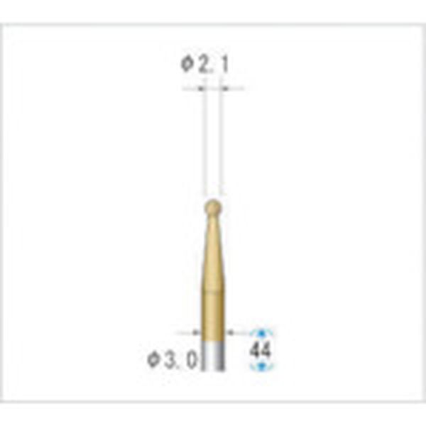 【メーカー在庫あり】 (株)ナカニシ ナカニシ チタンコート超硬カッター 球型 シングルカット φ2.1×軸φ3 21291 HD店