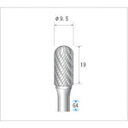 【メーカー在庫あり】 (株)ナカニシ ナカニシ チタンコート超硬カッター 円筒先丸型 ダブルカット φ9.5×19×軸φ6 21522 HD店