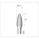 【メーカー在庫あり】 (株)ナカニシ ナカニシ チタンコート超硬カッター 砲弾型 ダブルカット φ9.5×19×軸φ6 21532 HD店