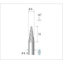 【メーカー在庫あり】 (株)ナカニシ ナカニシ チタンコート超硬カッター テーパー先丸型 ダブルカット φ6×16×軸φ6 14° 21541 HD店