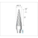 【メーカー在庫あり】 チタンコート超硬カッター テーパー先丸型 ダブルカット φ10×30×軸φ6 14° 21542 HD店