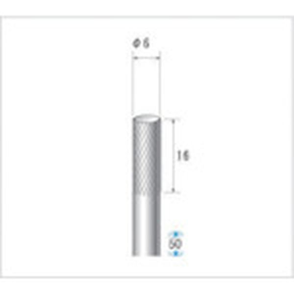 【メーカー在庫あり】 (株)ナカニシ ナカニシ チタンコート超硬カッター 円筒型 シングルカット φ6×16×軸φ6 21606 HD店