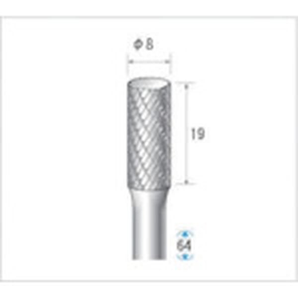 ・ハードな作業にも優れた耐久性を発揮し、滑らかな切削加工を可能にした高品質の超硬カッターです。・最高使用回転数(rpm):25000・刃径(mm):8・刃長(mm):19・軸径(mm):6・全長(mm):64・形状:円筒(ダブルカット)・生産国 日本・JANコード ・質量 27g26042 HD　