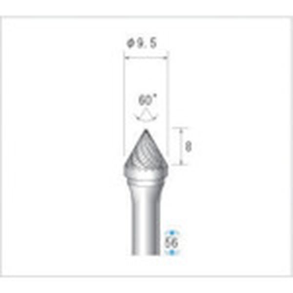 ・ハードな作業にも優れた耐久性を発揮し、滑らかな切削加工を可能にした高品質の超硬カッターです。・重切削から仕上げ切削まで、面取りやバリ取り等幅広い加工に。・一般鋼材、各種合金鋼、ステンレス鋼、焼き入れ鋼、非鉄合金、耐熱合金、鋳鉄、エンプラなどに適します。・形状：ダブルカット・刃径(mm)：9.5・刃長(mm)：8・軸径(mm)：6・角度(°)：60・タイプ：テーパー・最高使用回転数(rpm)：30000・全長(mm)：56・入数：1本・安全のため、保護メガネなど、保護具を必ず着用してください。・最高使用回転速度以下で使用してください。・生産国 日本・JANコード 4560264447349・質量 22g・コード：476-4145 ・品目：2621226212楽天 HD店　