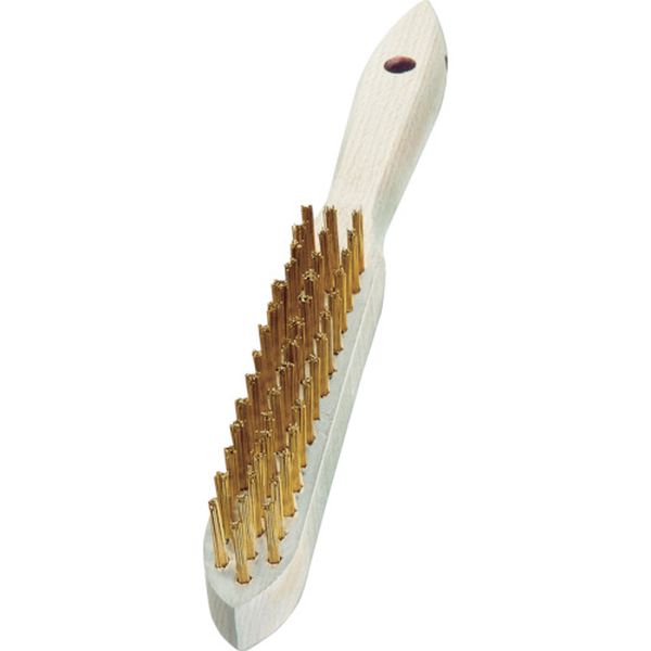 【メーカー在庫あり】 LESSMANN社 LESSMANN 剣先3行 木柄ハンドブラシ 真鍮メッキ線 105431 HD店(4)