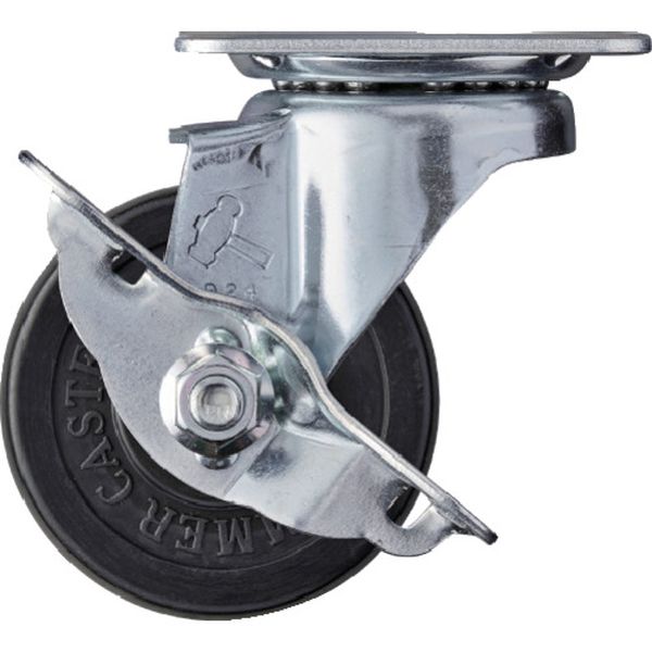 【メーカー在庫あり】 413SR65 ハンマーキャスター(株) ハンマー 旋回式ゴム車輪 65mm ストッパー付 413S-R65-BAR01 HD店