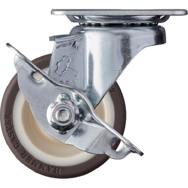 【メーカー在庫あり】 413SUB65 旋回式ウレタン車輪(ナイロンホイール・ボールベアリング)65mm ストッパー付 413S-UB65-BAR01 HD店