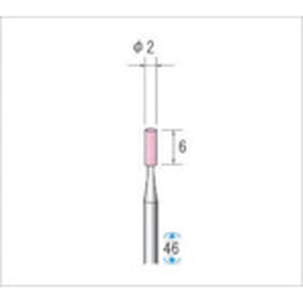 【メーカー在庫あり】 (株)ナカニシ ナカニシ 軸付砥石 10本入 円筒型 φ2×6×軸φ2.34 WA ＃80 42012 HD店