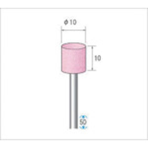 【メーカー在庫あり】 (株)ナカニシ ナカニシ 軸付砥石 10本入 円筒型 φ10×10×軸φ3 WA ＃100 42428 HD店