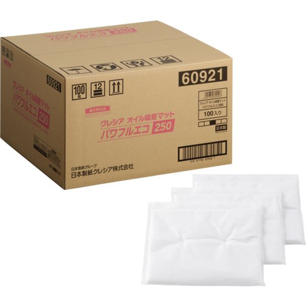 【メーカー在庫あり】 60921 日本製紙クレシア(株) クレシア オイル吸着マット パワフルECO 250(60920/60921) 60920 HD店