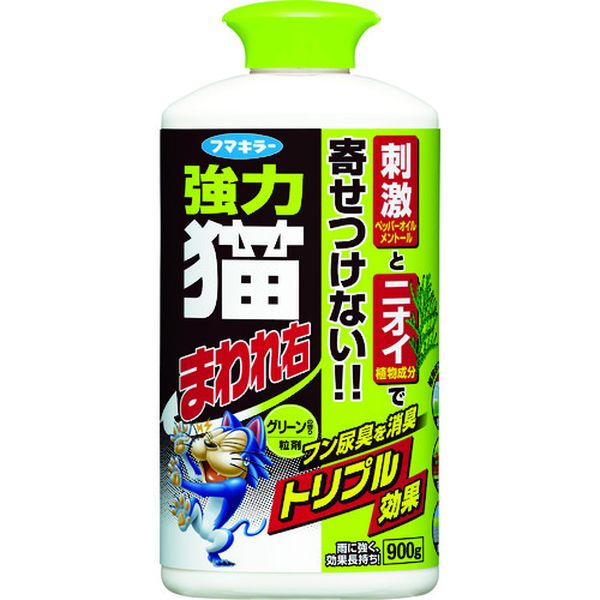 ・猫が嫌がるペッパーオイルとメントールを配合。ピリピリ＆スースー刺激で寄せつけません。・雨に強く約2〜4週間効果が持続します。・ネコの忌避。・効果持続目安：2〜4週間・容量(g)：900・対象生物：猫・幅(mm)：120・奥行(mm)：72・高さ(mm)：255・長さ(mm)：72・内容量(g)：900・グリーンの香り・I-メントール・ペッパーオイル・サリチル酸メチル・香料(グリーン系)・生産国 インドネシア・JANコード 4902424439328・質量 979g・コード：796-1294 ・品目：439328439328楽天 HD店　