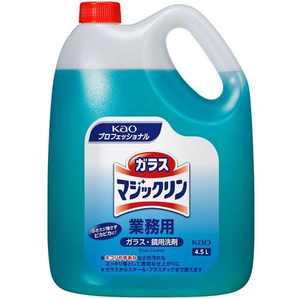 ・こびり付いた手あかや泥ハネ、タバコのヤニなどのしつこい汚れもひと拭きでスッキリ落とします。・サッとひと拭きで透明に仕上がります。・ガラス・鏡・スチール・プラスチック。・容量(L)：4.5・容量(kg)：4.7・容量(ml)：4500・梱包数(個)：4・主成分:エタノール・アルケニルコハク酸カリウム塩・(使えないもの:・水がしみこむ白木、家具、壁材等、ラッカー等の塗装面、自動車の塗装面、液晶・プラズマディスプレイの画面・生産国 日本・JANコード 4901301505767・質量 4.700kg・コード：385-5716 ・品目：505767505767楽天 HD店　