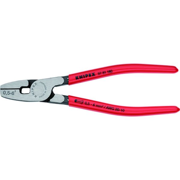 【メーカー在庫あり】 9781180 KNIPEX社 KNIPEX エンドスリーブ用圧着ペンチ 全長180mm 9781-180 HD店