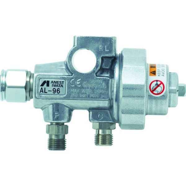 ・接液部はステンレス(SUS303、G2)を使用しているため、水系塗料に最適です。・自動塗装用。・適合機種：ALS-333C・433C、EX-700・最高使用圧力(MPa)：25.0・使用温度範囲：5〜40℃・塗料ホース取付口：G1/4・エア取込口：G1/4・ノズルチップは別売です。・生産国 日本・JANコード 4538995002304・質量 480g・コード：514-5872 ・品目：AL96AL-96楽天 HD店　