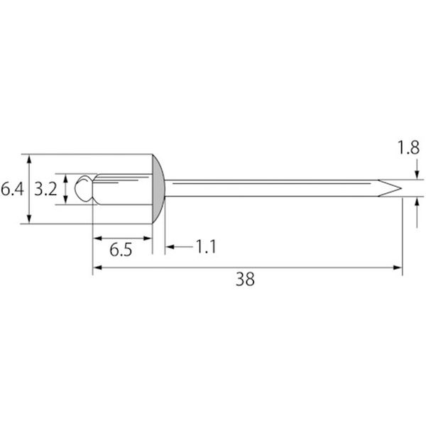 【メーカー在庫あり】 カラーブラインドリベット4-2アルミ/スチール(300本入)リベット長6.5MM ホワイト CNSA42WEB HD店