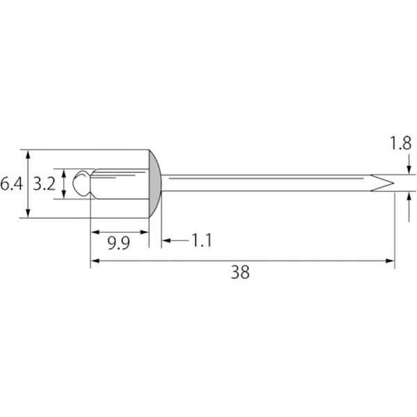 【メーカー在庫あり】 カラーブラインドリベット4-4アルミ/スチール(300本入)リベット長9.9MM ブラック CNSA44BEB HD店