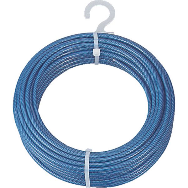 ・メッキ付ワイヤロープにPVC被覆を施した物で、耐食性、美観などを要求される場合に使われます。・ワイヤロープにつき物の油を嫌う場合、人体などに触れる場所などに使われます。・ロープ径(mm):4(6)・長さ(m):30・使用荷重(kg):140・被覆外径(mm):6.0・PVC被覆亜鉛メッキ付ワイヤロープの構造:6×7・炭素鋼・ロープ径の(　)の数値はPVC被覆を含めた数値です。・生産国 中国・JANコード 4989999179477・質量 2.13kgCWP-4S30 HD　