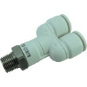 【メーカー在庫あり】 FS801MYW 千代田通商(株) チヨダ ファイブSUSメイルブランチワイ 白 8mm・R1/8 FS8-01MYW HD店
