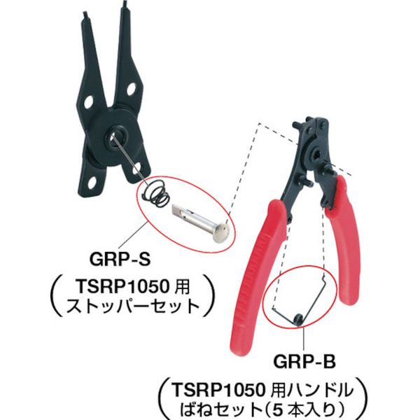 【メーカー在庫あり】 GRPB トラスコ中山(株) TRUSCO GRP-1050用 ハンドルバネセット 5本入 GRP-B HD店 3