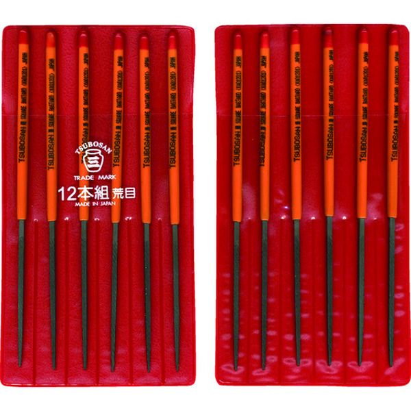 【メーカー在庫あり】 KA01201 ツボサン(株) ツボサン 組ヤスリ 12本組 角 荒目 KA012-01 HD店